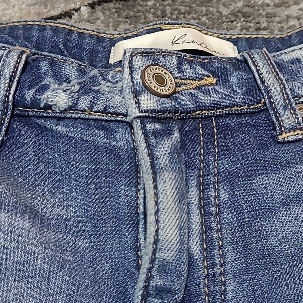 KANCAN LOS ANGELES FACTORY DISTRESSED DENIM JEAN SHORTS - Picture 4 of 11